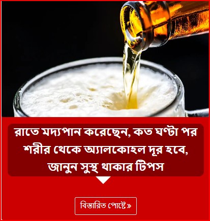 রাতে মদ্যপান করেছেন, কত ঘণ্টা পর শরীর থেকে অ্যালকোহল দূর হবে, জানুন সুস্থ থাকার টিপস