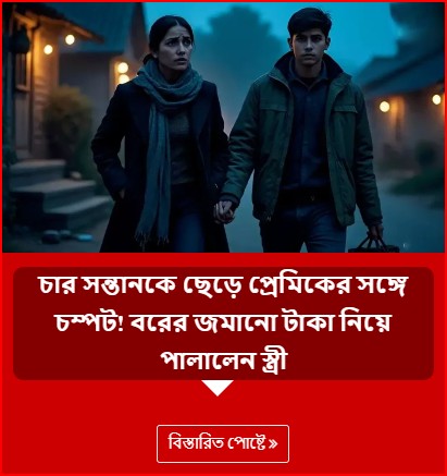 চার সন্তানকে ছেড়ে প্রেমিকের সঙ্গে চম্পট! বরের জমানো টাকা নিয়ে পালালেন স্ত্রী