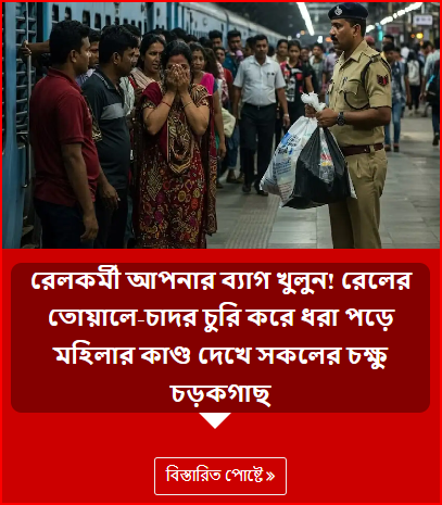 রেলকর্মী আপনার ব্যাগ খুলুন! রেলের তোয়ালে-চাদর চুরি করে ধরা পড়ে মহিলার কাণ্ড দেখে সকলের চক্ষু চড়কগাছ