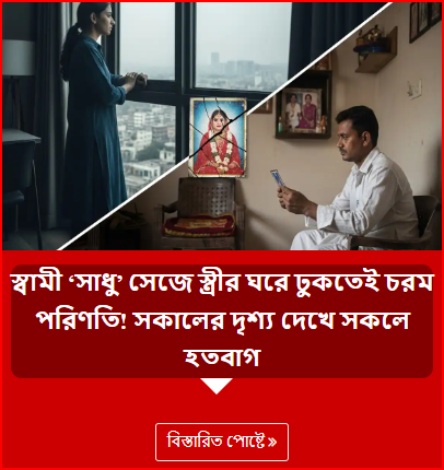 স্বামী ‘সাধু’ সেজে স্ত্রীর ঘরে ঢুকতেই চরম পরিণতি! সকালের দৃশ্য দেখে সকলে হতবাগ