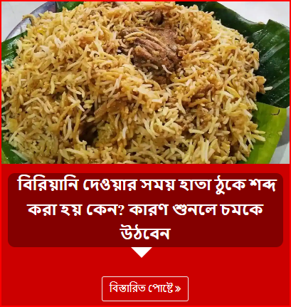  বিরিয়ানি দেওয়ার সময় হাতা ঠুকে শব্দ করা হয় কেন? কারণ শুনলে চমকে উঠবেন