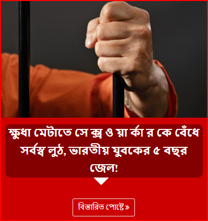 ক্ষুধা মেটাতে সে ক্স ও য়া র্কা র কে বেঁধে সর্বস্ব লুঠ, ভারতীয় যুবকের ৫ বছর জেল!