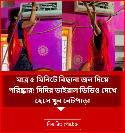 মাত্র ৫ মিনিটে বিছানা জল দিয়ে পরিষ্কার! দিদির ভাইরাল ভিডিও দেখে হেসে খুন নেটপাড়া